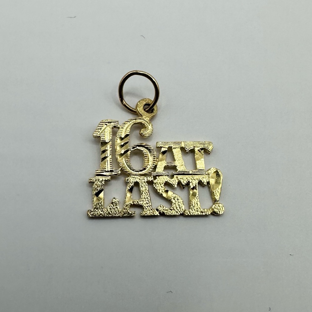 14k Gold '16 At Last!' Pendant